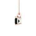 thumbnail image 2 of 0.5 ct Brilliant Princess Cut Solitaire Natural Onyx 14k Rose Solid Gold Everyday Affordable Designer Necklace Pendant with 16" Chain, 2 of 6
