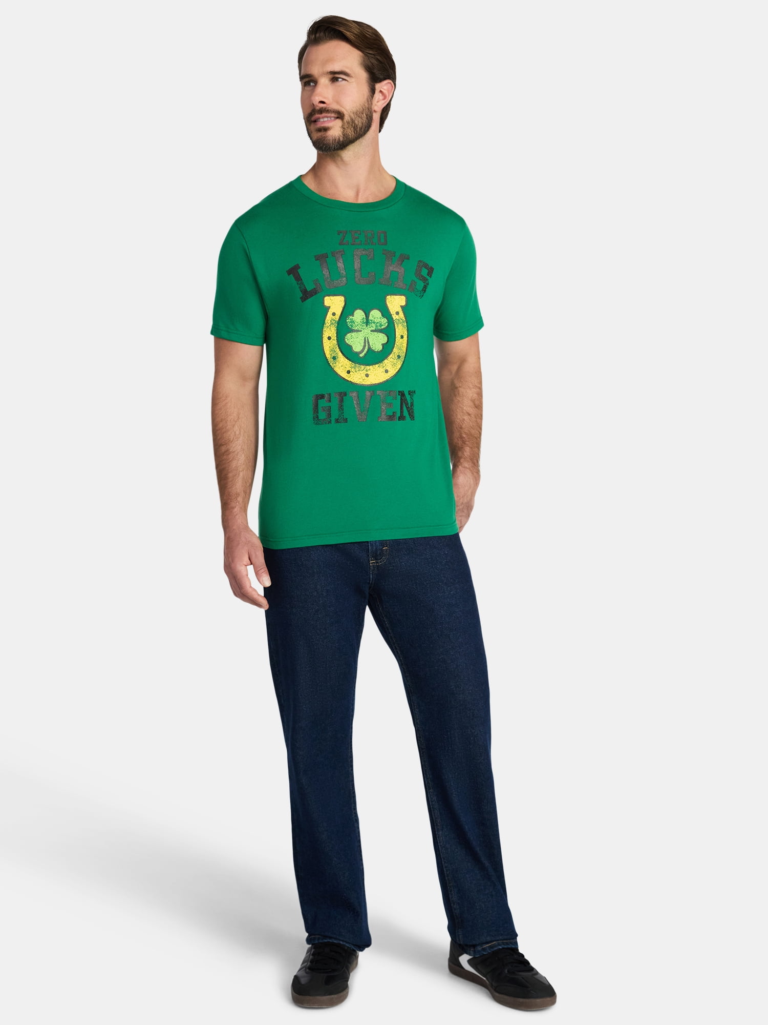 Saint Patrick's Day Men's Zero Lucks Graphic Tee by Way to Celebrate, Sizes XS-5XL