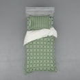 thumbnail image 1 of Ambesonne Abstract Bedding Set 3 Pcs, Irregular Squares Pattern, Twin XL, Reseda Green Mustard, 1 of 3