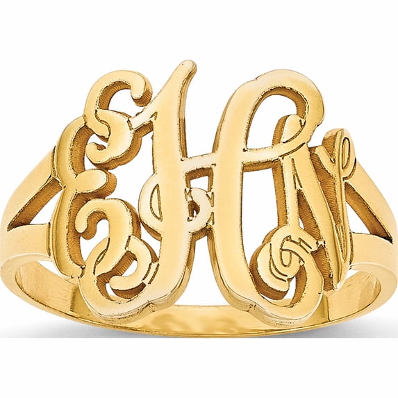 10K Yellow Gold 10Ky Polished Monogram Ring (Size 7) Made In United States -Jewelry By Sweet Pea