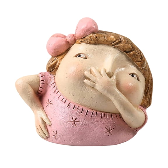 Funny Bathroom Decor for Girls: Girl Holding Nose Figurine Statue | Christmas Theme | 6.3 Inch Resin Desktop Ornament, Primitive Style Home Decor