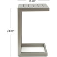thumbnail image 4 of Christopher Knight Home Cape Coral Aluminum C-Shaped End Table, Silver, 4 of 8