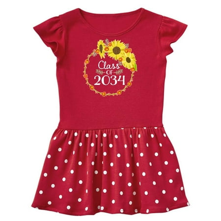 

Inktastic Class of 2034 Sunflower Wreath Gift Toddler Girl Dress