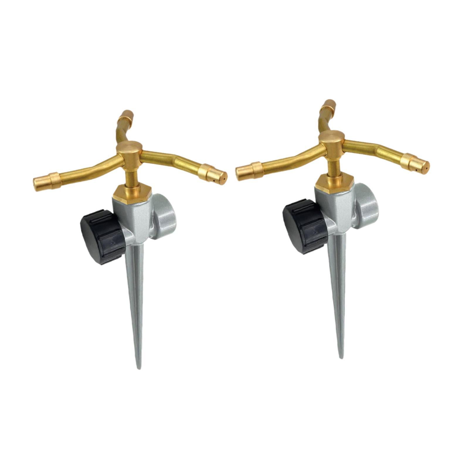 oshhni 2 Pieces 3 Arm Garden Sprinklers Lawn Sprinkler for Large Yard Area Watering
