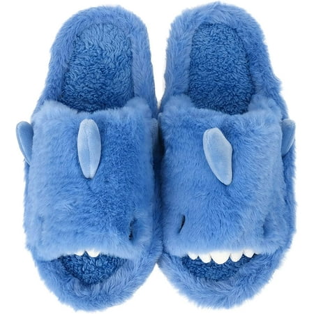 

CoCopeanut Unisex Shark Cotton Slides Winter Fall Non-Slip Open Toe Plush Sandals Cute Slippers Indoor & Outdoor 2022