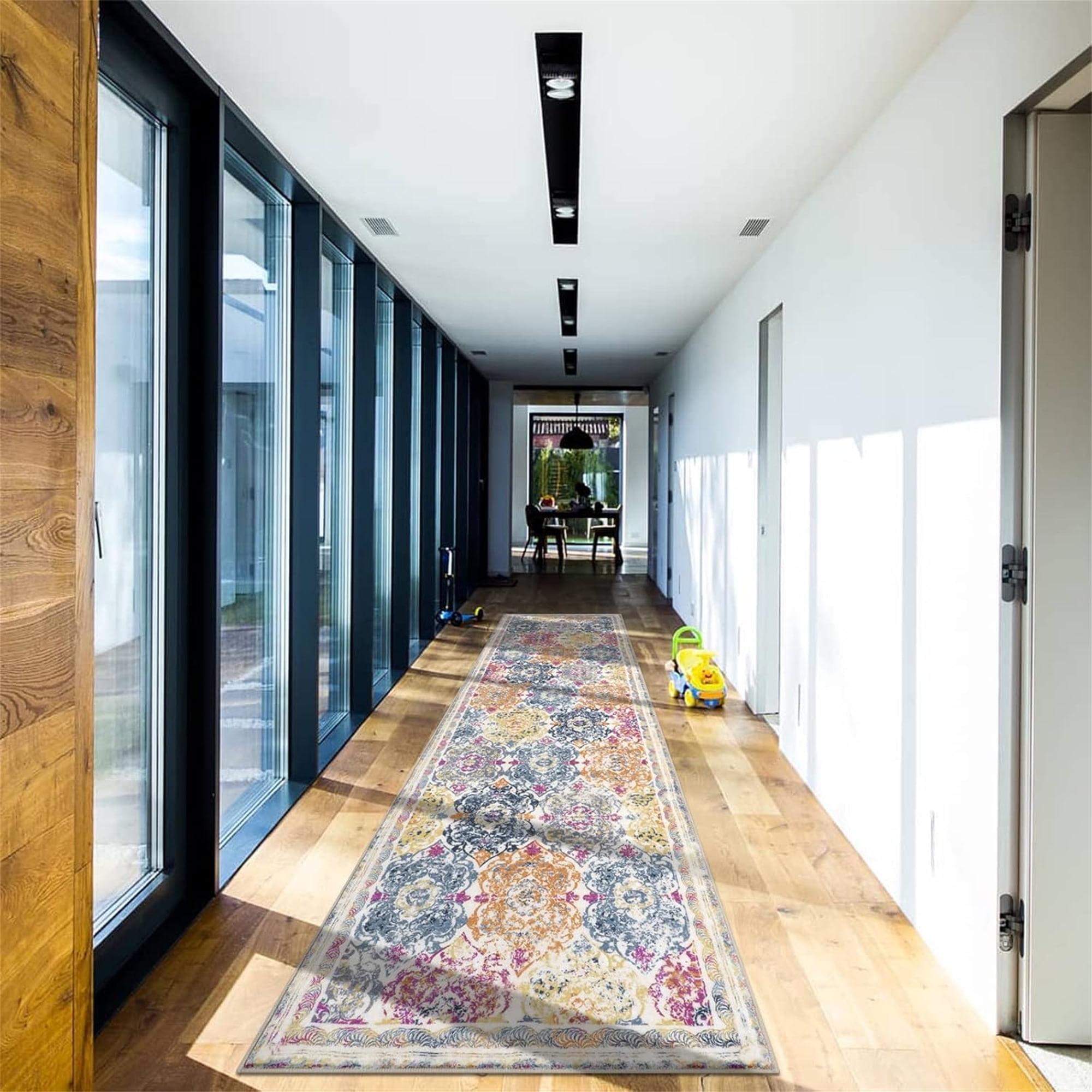 Boho Runner Rug, Non Slip Washable Shaggy Soft Carpet Area Rug for Hallways Entryway Bedroom