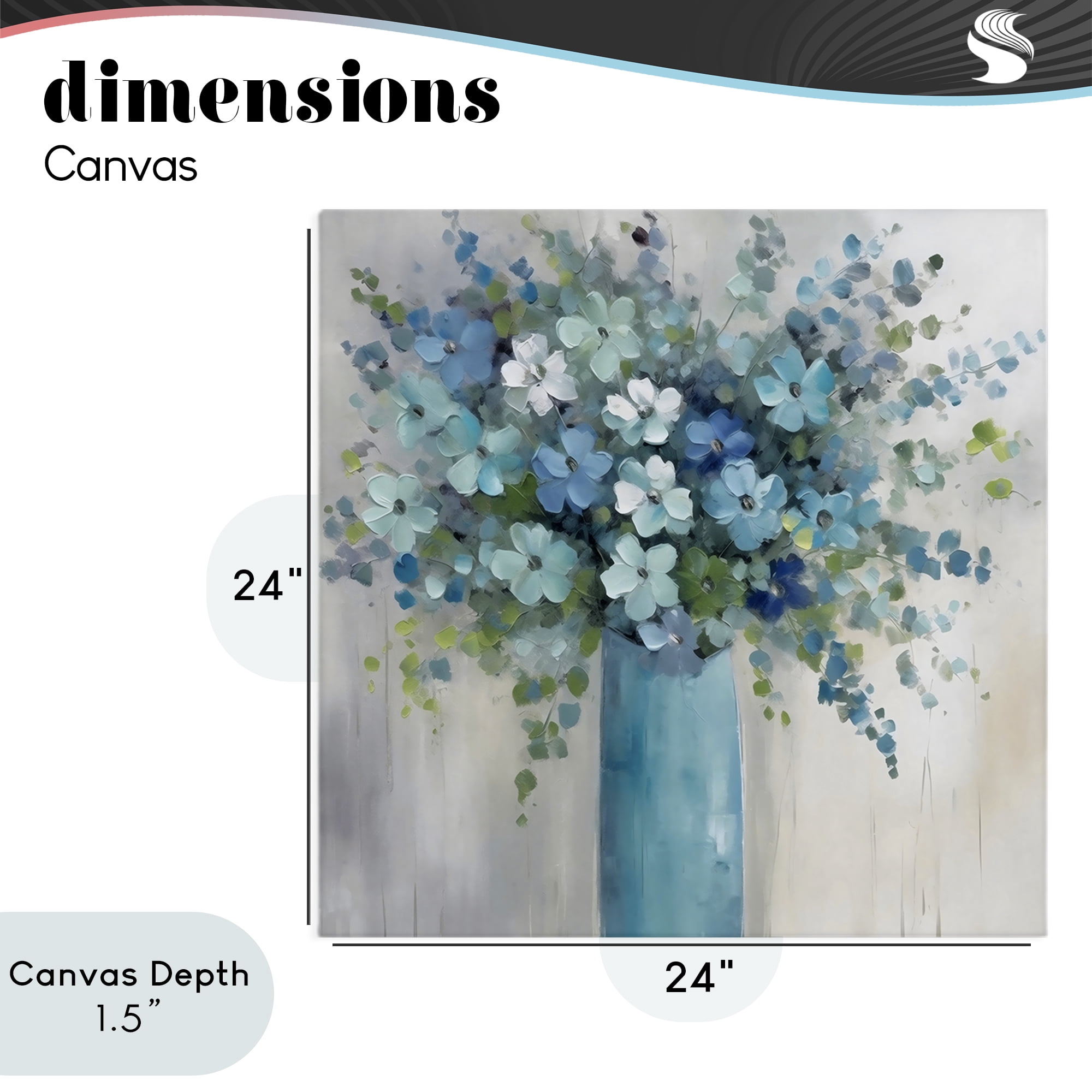 Stupell Industries Indigo Bouquet in Blue Vase Canvas Wall Art, design by Creative Studio