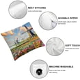 thumbnail image 4 of FANNA Flowers Windmills Landscape Short Plush Throw Pillow Cover Spring Aesthetic Decor 1PC 20x20in, 4 of 5