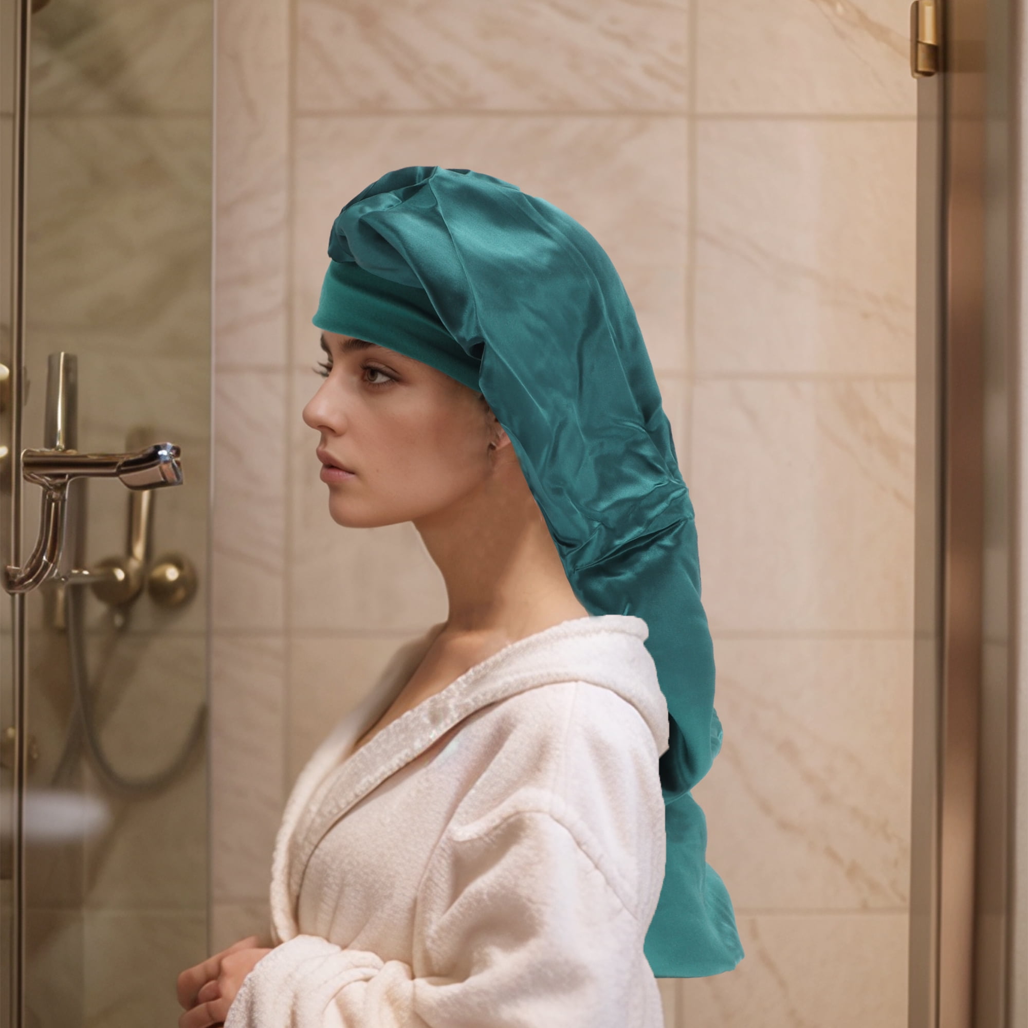 Unique Bargains Durable Bow Shower Cap 1 Pc Blue