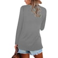 thumbnail image 2 of Haute Edition Casual Tunic Length V-Neck Long Sleeve Top T-Shirt, 2 of 3