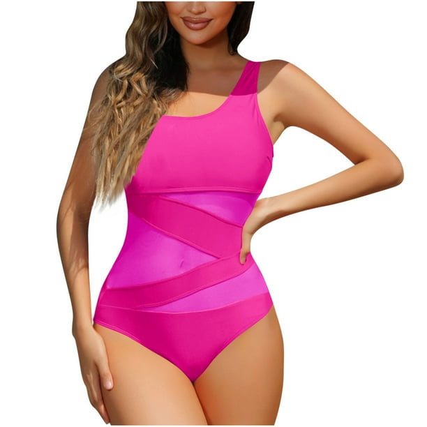 Trajes de Baño de Corte Alto para Mujeres de Verano de Color Sólido con Cojín de Pecho sin Soporte de Acero, Traje de Baño de Correa sin Espalda Sexy