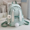 thumbnail image 2 of Fgnfyis Backpack for Girls Lightweight Cute Bunny Ear Design School Daypack for Middle Schoolers and Outdoor Adventures Preschool Backpack Green, 2 of 5