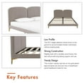 thumbnail image 6 of CosmoLiving by Cosmopolitan Coco Upholstered Bed Frame, Queen, Taupe Velvet, 6 of 18
