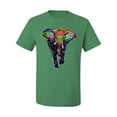 thumbnail image 2 of Wild Bobby, Colorful Rainbow Floral Elephant Animal Lover Men's Graphic T-Shirt, Kelly, Small, 2 of 3