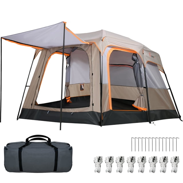 Tienda de casa campaña Familiar Centurfit Grande 317 X 200 X 180 CM 6 Personas beige