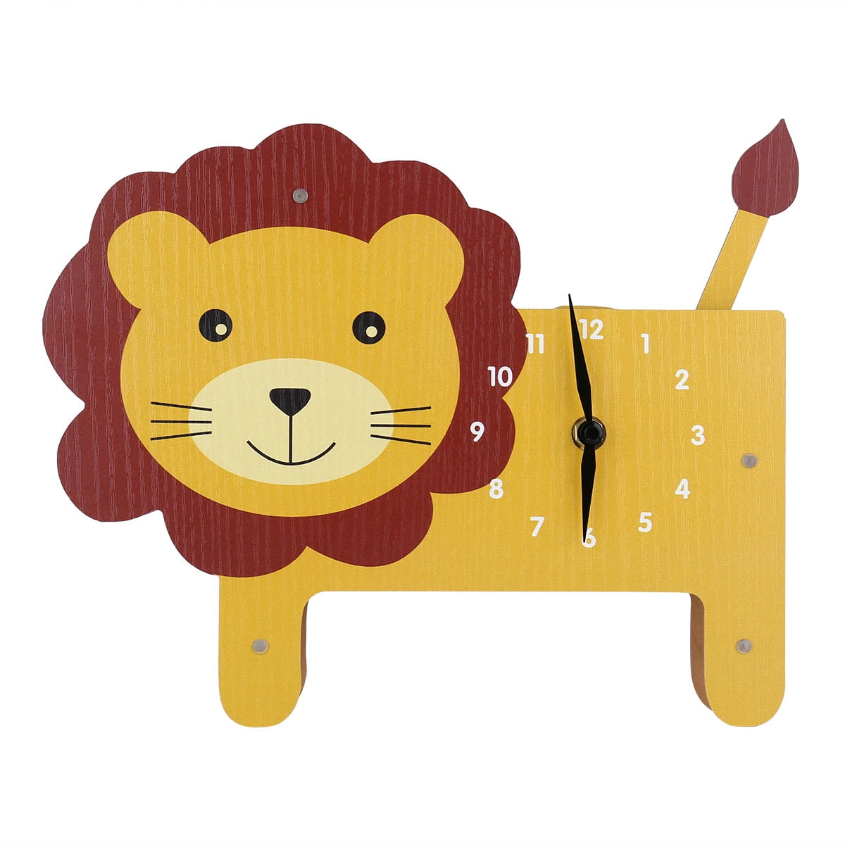 Tooarts Cartoon Animal Clock, Swinging Lion Clock, MDF Wooden Clock