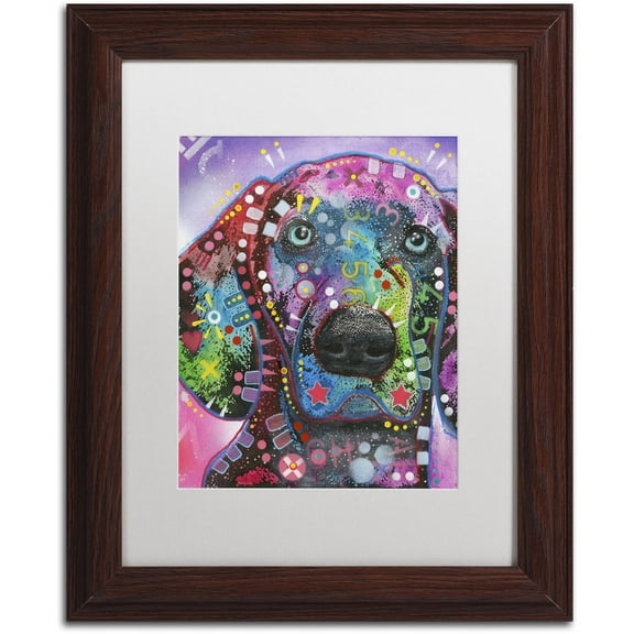 Trademark Fine Art "Purple Excitement" Canvas Art by Dean Russo, White Matte, Wood Frame