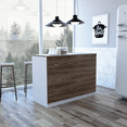 thumbnail image 5 of Modern Kitchen Base Cabinet, Three Drawers, Two Internal Shelves, White / Dark Walnut, 5 of 8