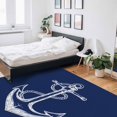 thumbnail image 6 of Area Rugs 4x6 Ft Coastal Anchor Nautical Knot Navy Blue Minimalist Non-Slip Washable Rug Indoor Rug Floor Mats Non Shedding Carpet for Living Room Bedroom Dining Room Home Decor, 6 of 8