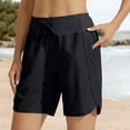thumbnail image 3 of Audhol Womens Athletic Shorts, Womens Wide Leg Yoga Shorts High Waisted Shorts Summer Gym Athletic Workout Long Shorts with Pockets High Waisted Shorts Women Black L, 3 of 7