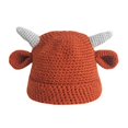 thumbnail image 1 of Bonnet Tricoté Cornes de Vache Oreilles Fait Main Épais Confortable Protection des Oreilles Extensible Automne Hiver Bonnet pour Femmes, 1 of 10