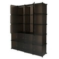 thumbnail image 4 of Cube Bookshelf with Door, Plastic Bookcase Organizer Closet Toy Organizer, Tesseract Piece Shelf, 5 Layer 20 Compartment Cube Storage Shelf, Brown, 4 of 8