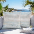 thumbnail image 3 of Throw Pillow Covers 24x24 Inch Set of 2, Blue Beige Farmhouse Waterproof Outdoor Pillow Covers, Vintage Wooden Striped Decorative Cushion Pillowcases for Couch, Sofa, Bed, Garden, Patio, 3 of 9