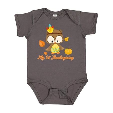 

Inktastic My First Thanksgiving Owl Gift Baby Boy or Baby Girl Bodysuit