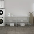 thumbnail image 6 of AmGood 96" Long x 30" Deep Stanless Steel Work Table with Casters | Mobile Metal Table, 6 of 9