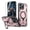 Rosegold, variant on Elehold Magnetic for iPhone 12 / 12 Pro Case 6.1" Compatible with MagSafe,Rotating Foldable Invisible Stand Military Dropproof Rugged Case with Tempered Glass Screen Protector,Black