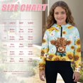 thumbnail image 7 of Xoenoiee Highland Cattle Sunflower Daisy Print Girls Half Zip Hoodies Fleece Pullover Sweatshirt Long Sleeve Winter Clothes with Pocket for Kids Teens, 7-8 Years, 7 of 7