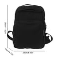 thumbnail image 2 of Canvas Square Backpack, Mini Casual Backpack, Solid Color Schoolbag for College Work Travel, Black, 2 of 10