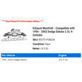 thumbnail image 2 of Exhaust Manifold - Compatible with 1996 - 2002 Dodge Dakota 2.5L 4-Cylinder 1997 1998 1999 2000 2001, 2 of 2