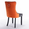 thumbnail image 6 of Miniyam Dining Chair Set of 2, High-end Tufted Contemporary PU and Velvet Upholstered, Black+Orange, 6 of 8