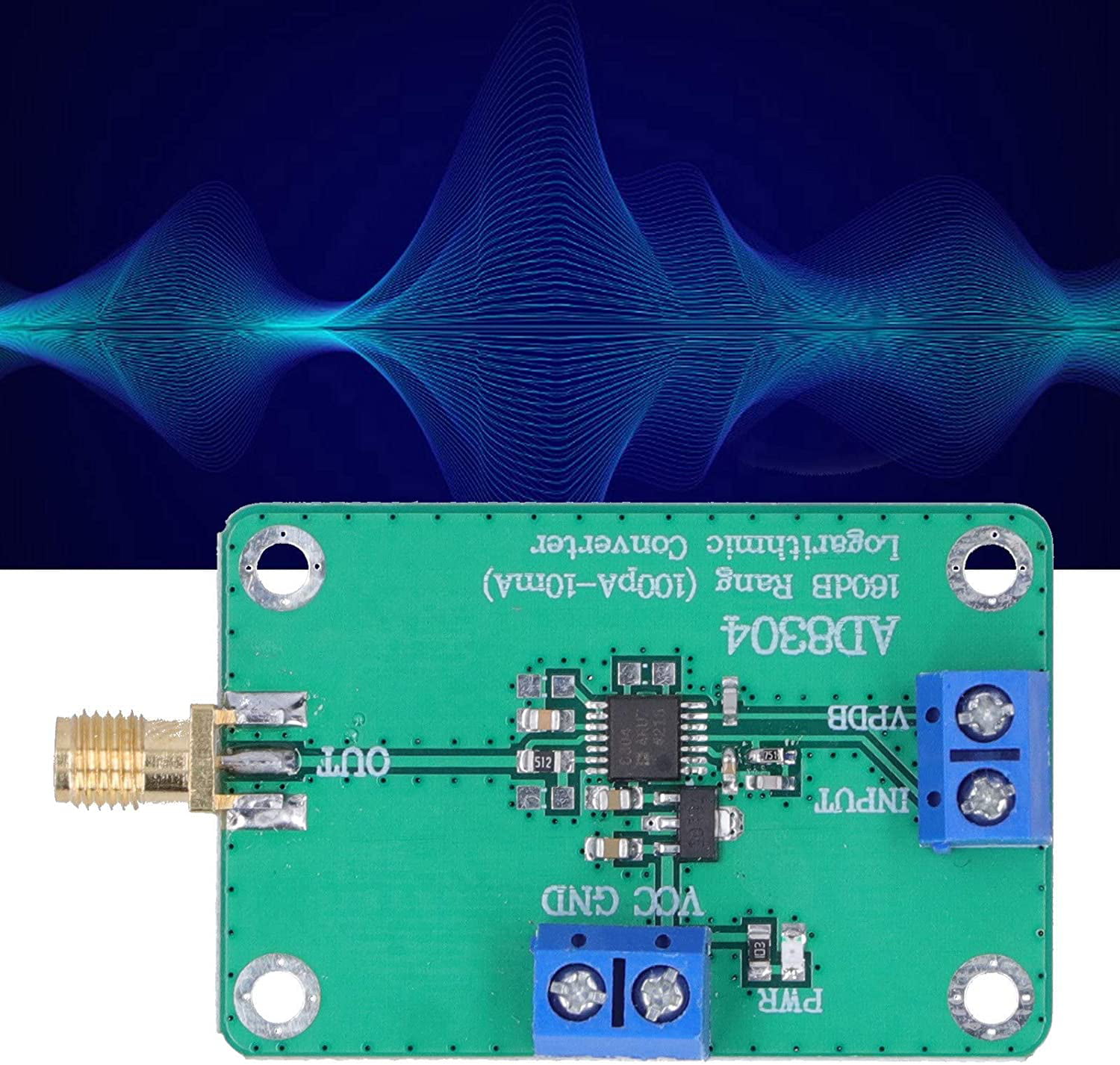 Logarithmic Detector Meter RF Power Module Light Detection 160dB 100pA‑10mA AD8304 with Large Area Heat Dissipation 