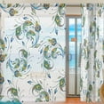 thumbnail image 2 of FREEAMG Vintage Gold Peacock Feathers Sheer Curtains Window Voile Panels Drapes Tulle Curtains Semi Sheer Curtains 54 x 84 Inch for Living Room Kids Room Nursery 2 Panels, 2 of 4