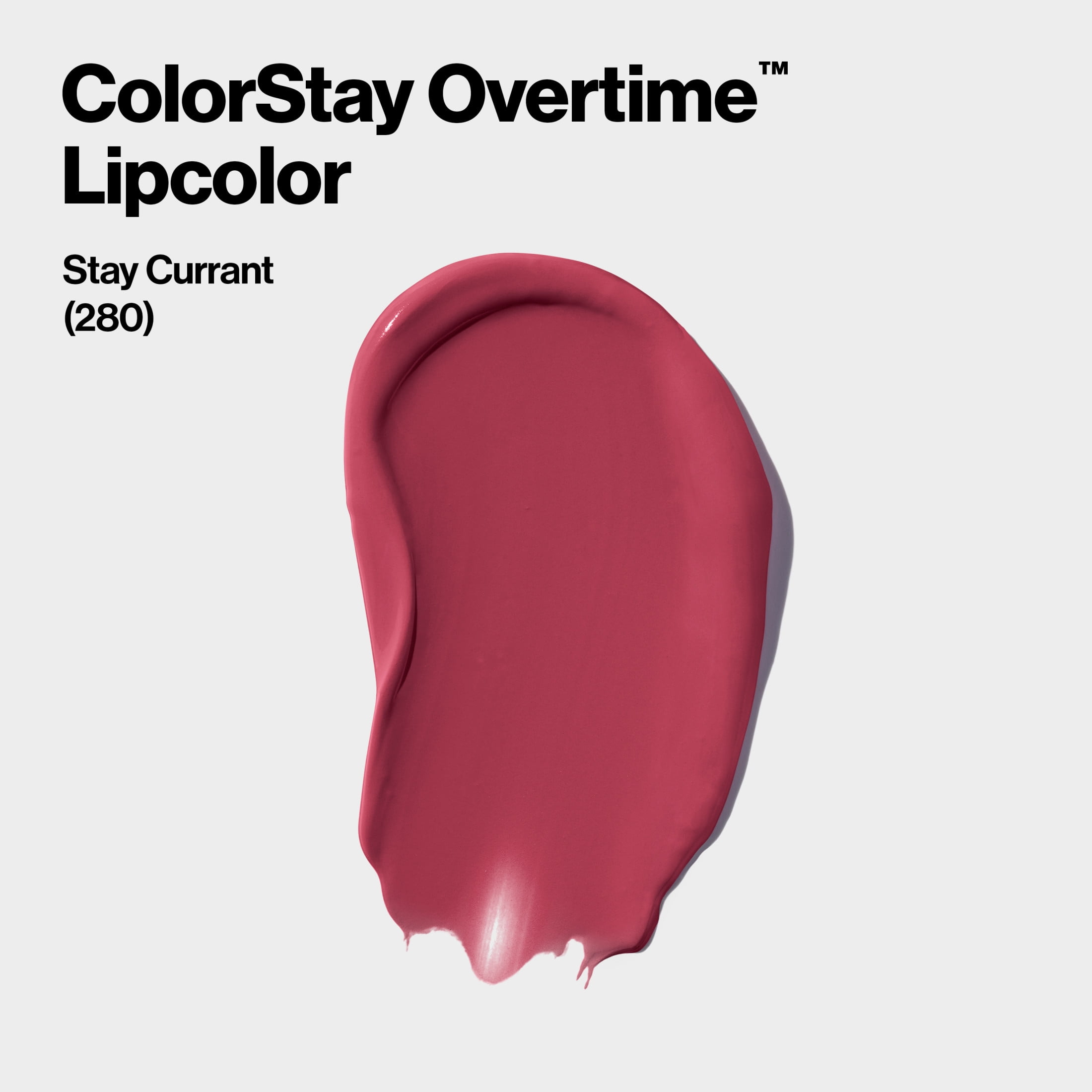 (3 pack) Revlon ColorStay Overtime Longwearing Gloss Lipstick with Vitamin E, 280 Stay Currant, 0.07 fl oz