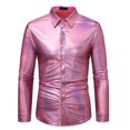 thumbnail image 1 of Mens Disco Dress Shiny Shirt Long Sleeve Casual Button Down Shirt Nightclub, 1 of 8