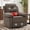 Brown, variant on Korser Swivel Rocker Recliner Chair for Adults with Massage and Heat,Glider Rocking Chair for Nursery with Side Pockets Manual Recliners for Living Room,Linene,Beige