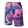 thumbnail image 6 of Uemuo Hawaiian Beach Dolphin Pattern Men's Swim Trunks Hawaiian Beach Bathing Suit Swimsuits Beach Quick-Dry Shorts with Pockets-X-Large, 6 of 9
