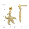 thumbnail image 3 of FB Jewels 14K Yellow Gold Starfish with Small Holes Dangle Earrings, 3 of 3