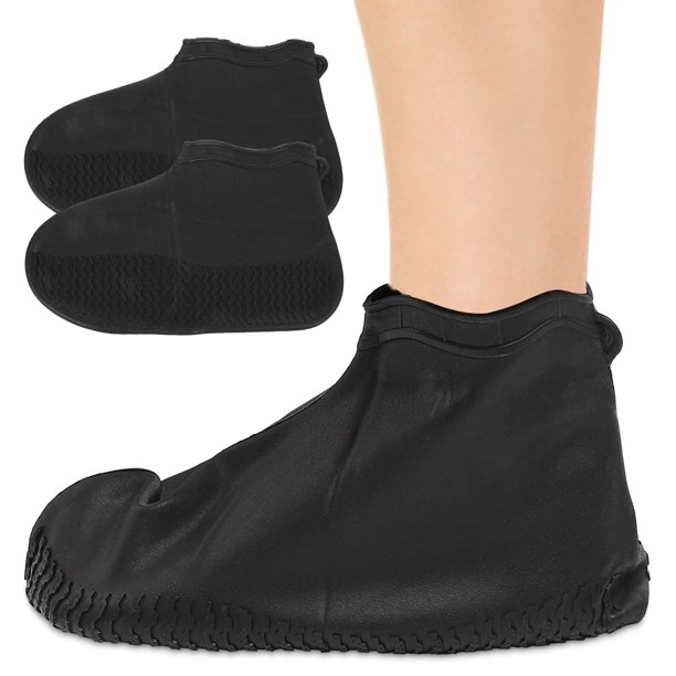 TABLETREANDS 1Par Cubrezapatos De Silicona Negro Reutilizable Impermeable Antideslizante Para Lluvia