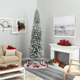 thumbnail image 2 of Nearly Natural 9' White Pencil Flocked Artificial Christmas Tree Prelit 600 Clear Lights, 2 of 7