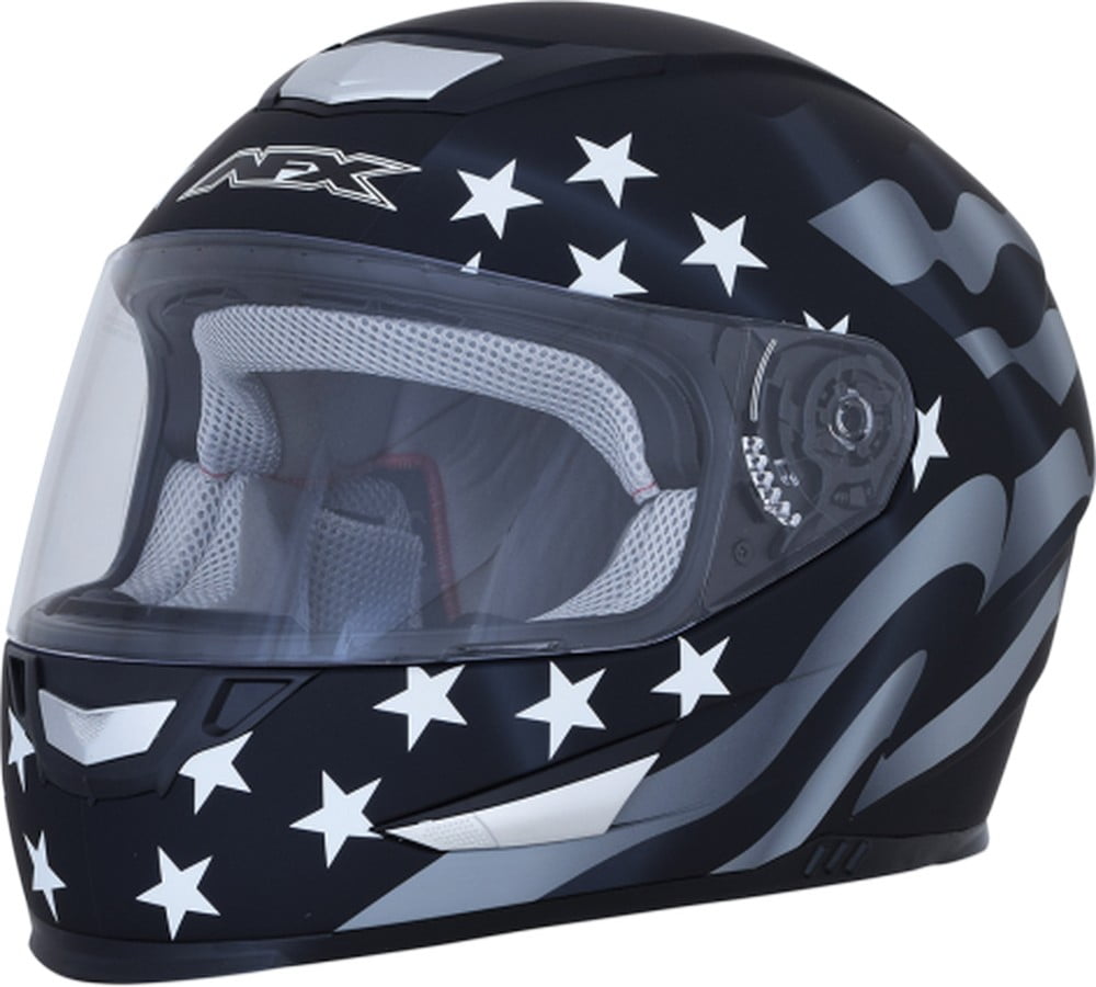 AFX FX99 Flag Motorcycle Helmet Stealth LG