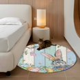 thumbnail image 2 of Round Rugs 3.3Ft, Happy Easter Round Area Rug Washable Indoor Throw Carpet, Spring Bunny Colorful Eggs Wooden Grain Soft Non Slip Circle Rug for Laundry Room Patio Home Decor Aesthetic, 2 of 8