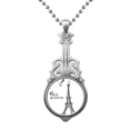 thumbnail image 1 of Dibujo de linea Torre Eiffel silueta Paris Colgante Joyería Música Guitarra Torque Star Moon Unbranded M, 1 of 3