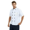 thumbnail image 3 of TopTie Unisex Short Sleeve Chef Coat Jacket, White, 3 of 6