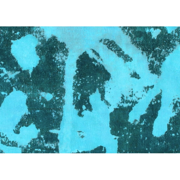 Ahgly Company Indoor Rectangle Abstract Light Blue Modern Area Rugs, 2' x 4'