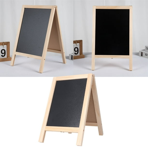 Pizarra De Madera, Caballete De Pizarra Magnética Aplicabilidad De Doble Lado De Doble Cara 19x30cm Para Office Cafe