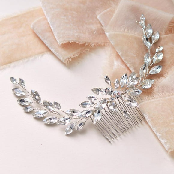 Mobutofu Bride Hair Accessory Hair Decoration with Silver Alloy for Women 1Set
